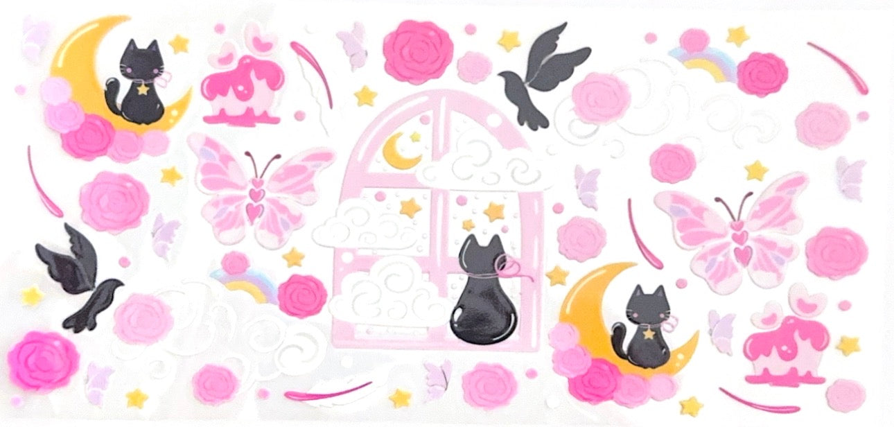 Pink black cat