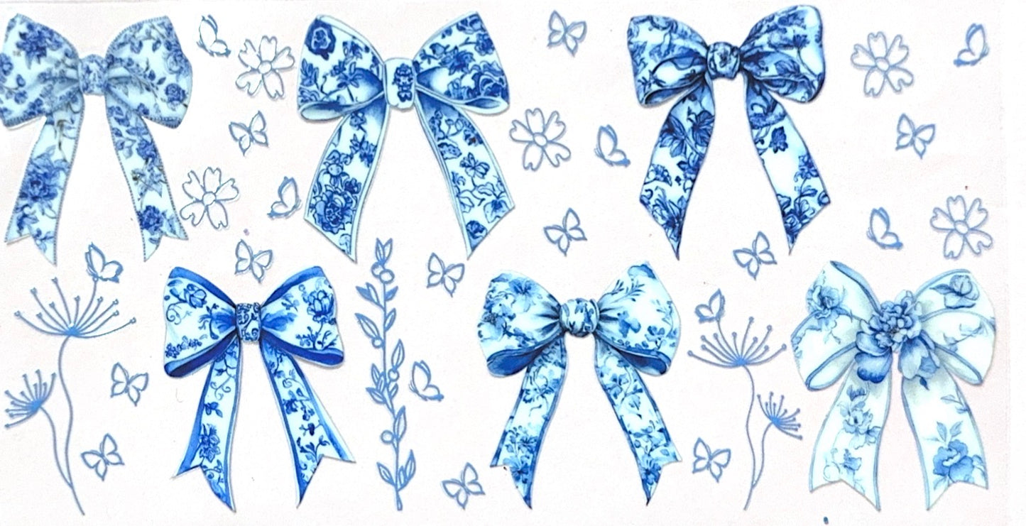 Blue bows flowers