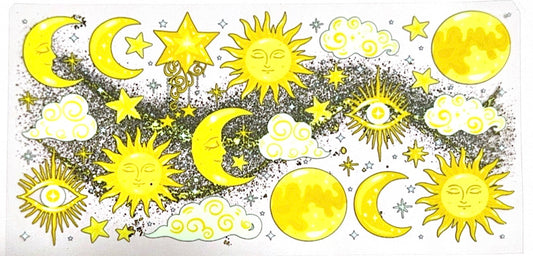 Sun and moon yellow