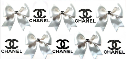 Chanel white bows