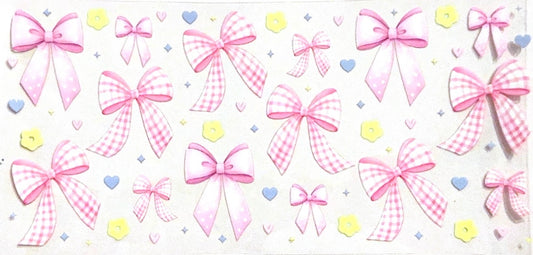 Gingham pink bows
