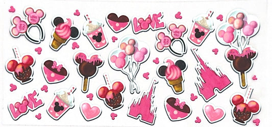 Pink Disney stickers