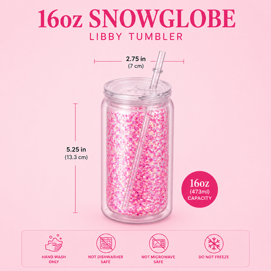 16oz Snowglobe Libby Tumbler