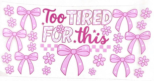 Too tired for this