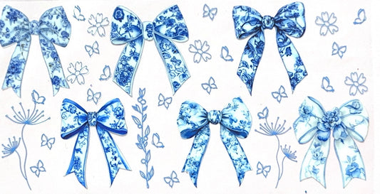 Blue bows flowers