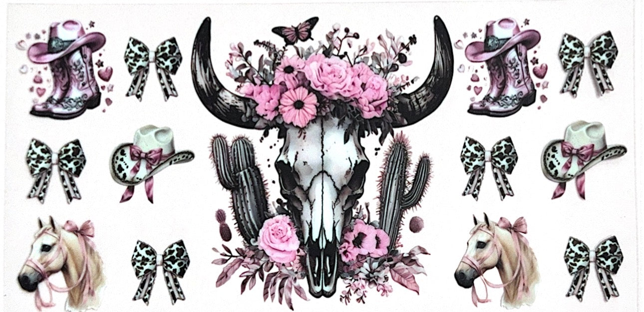 Pink flower bull