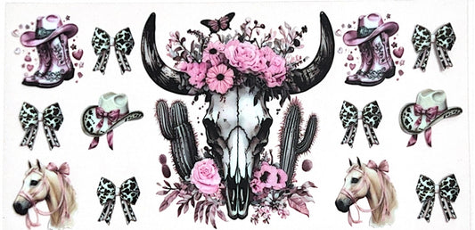 Pink flower bull